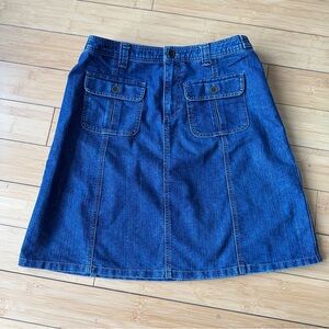 Vintage Erik Stewart Denim Skirt Size 10 Y2K Cargo Utility Jean Skirt